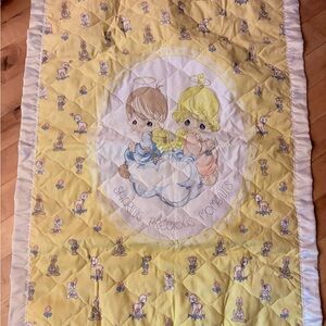 Precious Moments Yellow and White Baby Quilt